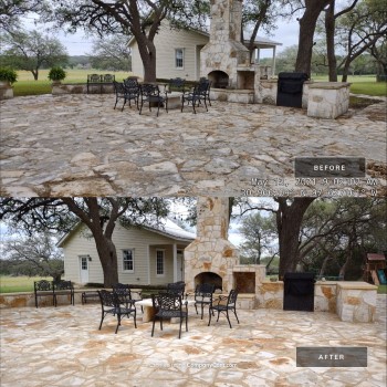 Outdoor Rock Patio Before & After