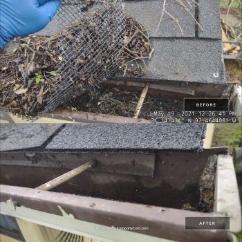 Soil in Gutters Before & After